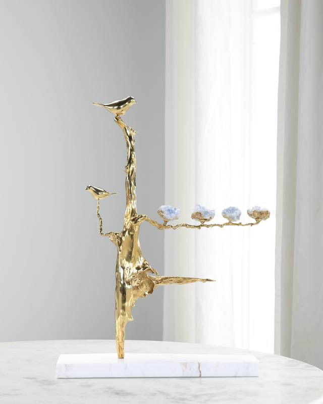 Crystal Grove Sculpture on Marble Base